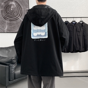 JK41148-P85纯棉连帽夹克男士大码工装夹克男外套男图片