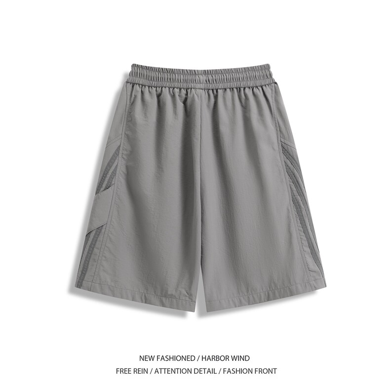 抖音品质夏季新款美式条纹宽松休闲五分裤B315-K25791-特p25控48,男装休闲裤,电商B315