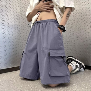 男直筒时尚潮牌夏季青春流行ins休闲裤五分裤潮流直筒QK35-P28图片