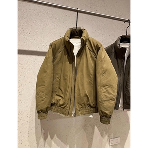现货美式高街休闲夹克冬季三防立领纯色户外工装加厚棉服外套图片