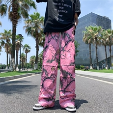 青春流行长裤印花男休闲裤夏季潮潮流时尚潮牌宽松型阔腿裤直筒，男装休闲裤，四季星座218-1