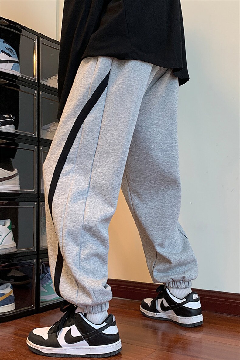 港风休闲裤男包边包条宽松大码束脚卫裤XZ214-8KP703P35,男装休闲裤,星座1204-3
