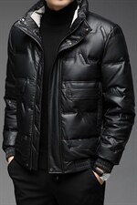 中年羽绒服男冬季宽松立领羽绒服爸爸冬装保暖外套BJY08195-P200图片