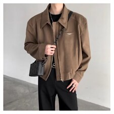 1506/Q6240/P60美式短款翻领夹克男春秋潮流休闲垫肩外套，男装夹克，星座1506