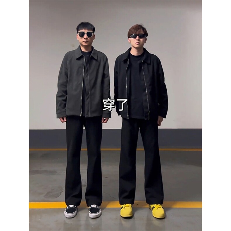 黑色弯刀西裤男士夏季垂坠感高级感穿搭裤子青少年窄版微喇休闲裤,男装西裤,星座506A