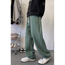 8XL-M特大码呢料加绒裤男新年裤条纹卫裤休闲基础款K948P60加绒70，男装休闲裤，电商D206-1