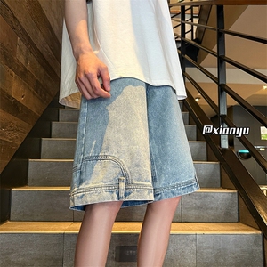 XZ616 夏季半松紧腰裤子穿反了设计款牛仔短裤 TY2454 特P40图片