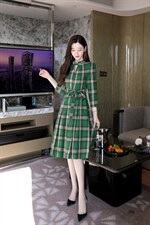 现货，春季新款，格子连衣裙，女装连衣裙，金典明美