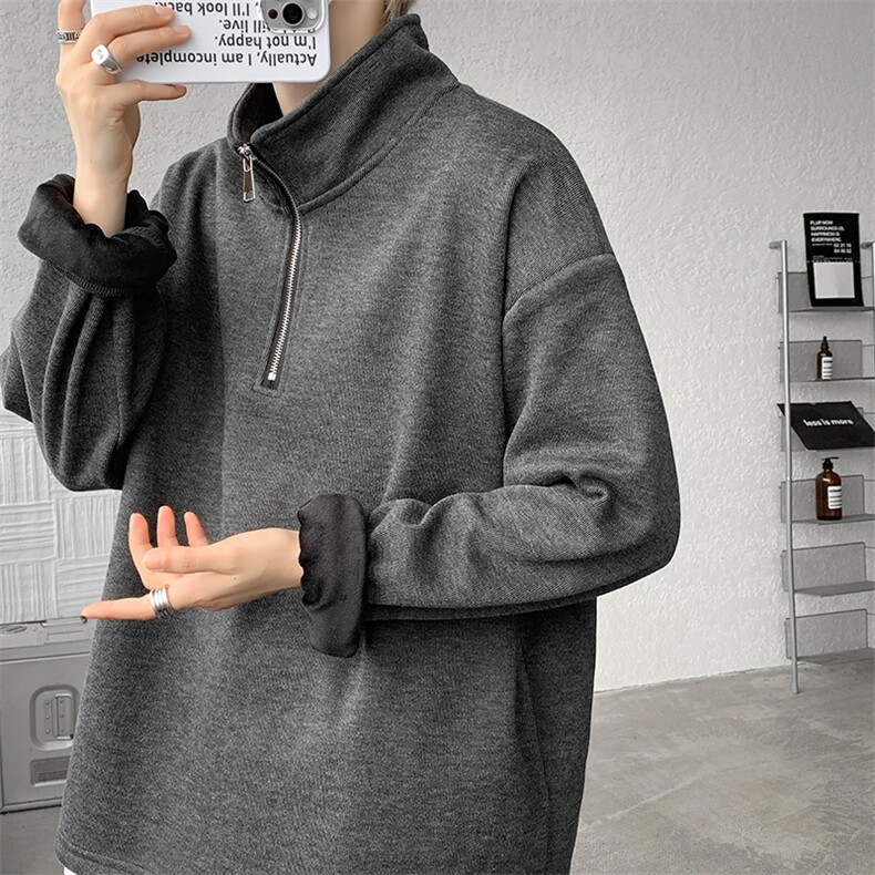 DD1015-P45加绒P50糯米面料叠穿搭配好衣长袖T恤男内搭卫衣,男装T恤,电商A059