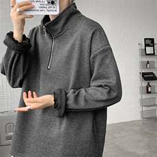DD1015-P45加绒P50糯米面料叠穿搭配好衣长袖T恤男内搭卫衣，男装T恤，电商A059