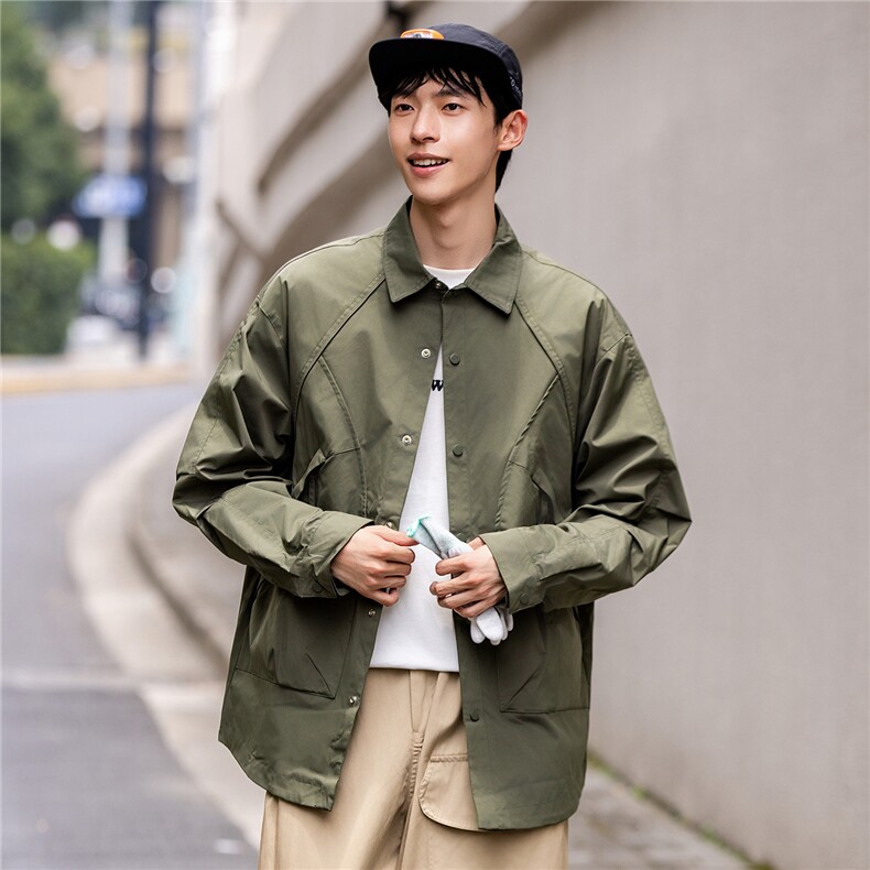 新款秋季三防夹克外套休闲长袖男翻领时尚运动潮流F0921-P85控169,男装夹克,电商D215