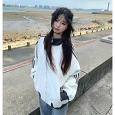 抖音得物高品质美式高街重磅结构设计拼接织带立领卫衣外套CM42，女装短外套，电商A486-1