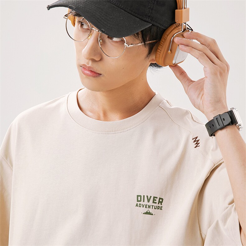 2025夏季新款男装日系潮牌纯棉印花圆领宽松短袖休闲T恤T906-F43,男装T恤,电商A101（原外27）