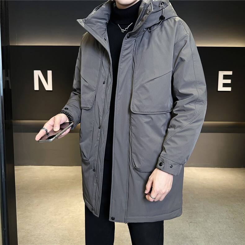 标50绒中长款男士羽绒服冬季2025新款连帽外套A313-9999-P275,男装羽绒服,电商A313