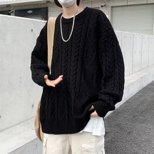 B306P50秋冬男装男生毛衣线衫时尚宽松男日系打底衫图片