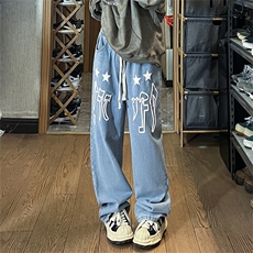 欧美高街vibe牛仔长裤男女设计感小众痞帅裤子ins潮牌NK806-P45，男装休闲裤，星座1008-2