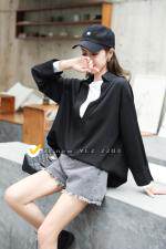 「现货」宽松版针织拼接小衫，其它，伊洛姿