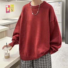 加厚加绒毛衣男大码毛线衣男针织衫男线衫M19099-P45加绒款-P65，男装针织衫/毛衣，电商A040
