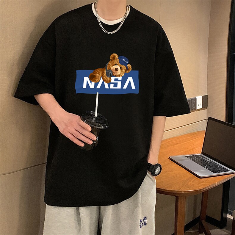 NASA麂皮绒短袖t恤男大码半袖男JD82247-P25,男装T恤,电商A040