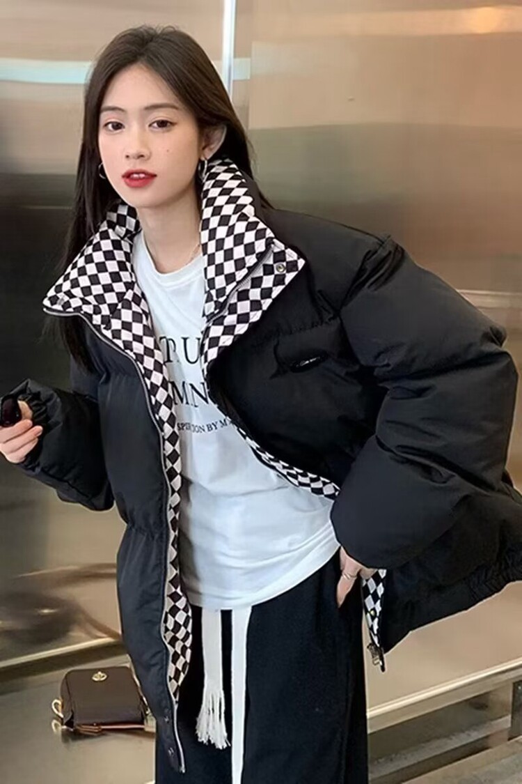 冬季新款羽绒棉服女风宽松立领短款棉衣棉袄韩版加厚面包服大码,男装棉衣,星座218-8