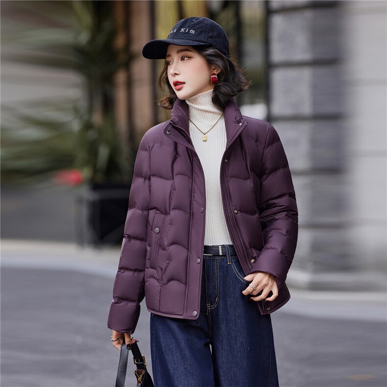 2025年冬季新款时尚百搭潮流白鸭绒面包服外套,女装羽绒服,姿萝菲