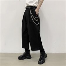 暗黑系个性宽松阔腿裤小众直筒八分裤设计感潮H1023P68，男装休闲裤，星座1114（原A254）