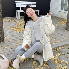 新款有货米色50绒羽绒服配围巾5313P295K448，女装羽绒服，2C176