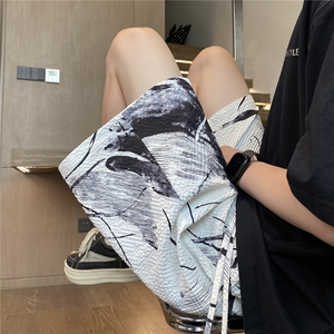 抖音夏季新款潮流花色泡泡格宽松五分裤B315-K25583-特p20控39图片