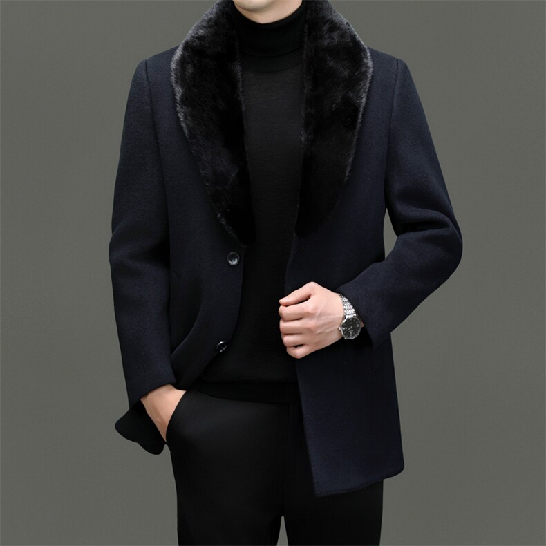 CKM23619钱塘2020-2商务休闲简约冬季厚款中年男士毛呢外套P820,男装毛呢大衣,钱塘207-2