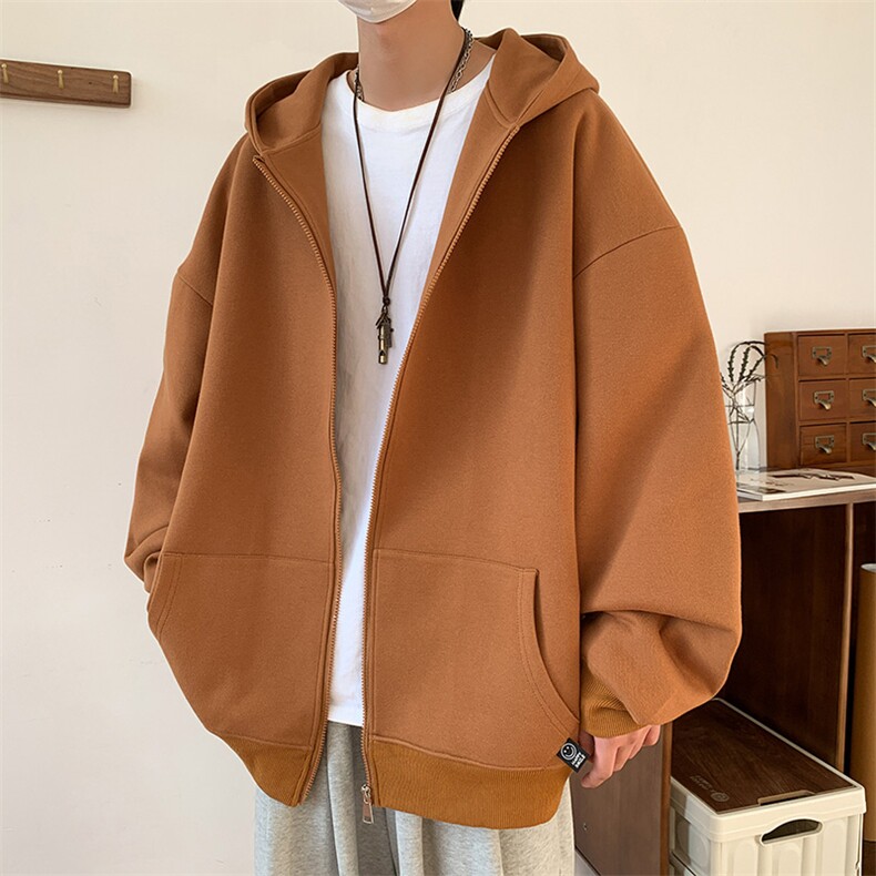 2025抖音得物品质重磅420克男士纯色开衫卫衣WY801P78/控105，男装卫衣，电商A148