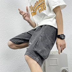 高街牛仔短裤男夏工装五分裤N24P38，男装牛仔裤，星座1116-2