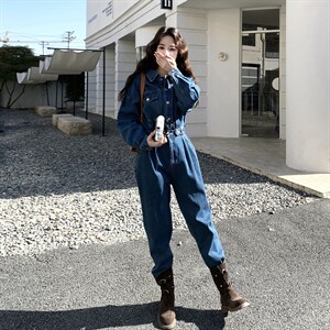 2026新款春装现货数据好牛仔连体裤2D009-6881 P135控178图片