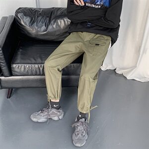 20秋季港风大码潮流宽松工装抽绳束脚裤运动休闲裤K2021-P50图片