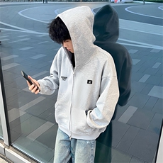 抖音得物高品质350克秋冬双头双拉链卫衣开衫外套AW7406，女装短外套，电商A443