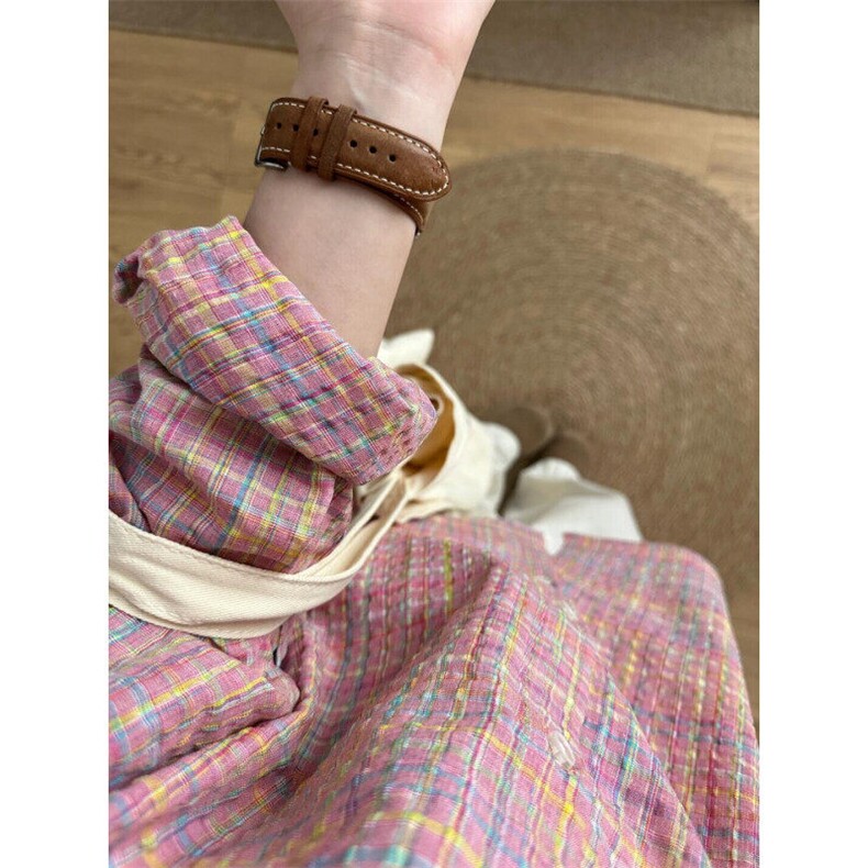 【有货】T13HH-P42泡泡纱格子衬衫男款色织格纹长袖衬衣，男装衬衫，星座1007（原301D）