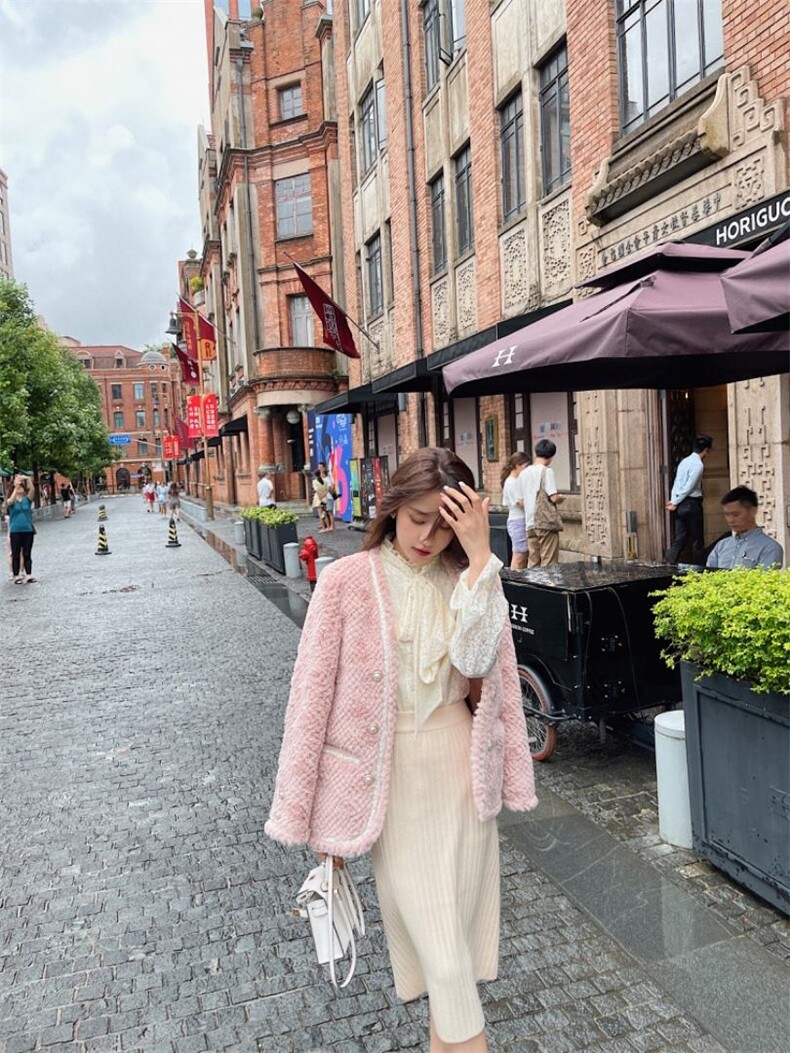 小香风甜美气质皮毛外套毛毛外套，其它，M.W 嫚维