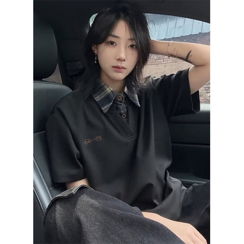 假两件衬衫领polo衫短袖t恤男女刺绣穿搭夏休闲百搭港风PD912,男装T恤,星座1116A（原606A-3）