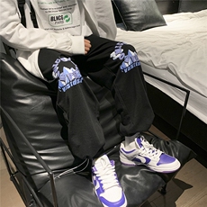秋装卫裤男宽松印花束脚裤休闲裤D329-QM516-P50控68，男装休闲裤，电商D329
