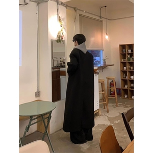 大货 加长款~美式cleanfit男士中长款过膝毛呢大衣外套Y987-P125图片