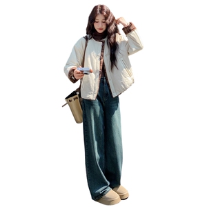 棉衣女2026冬季新款撞色拼接棉服棉袄外套2C227/3317/P175K248图片