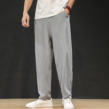 夏季中国风大码宽松休闲裤男薄款亚麻裤子QT6008-1-K031，男装休闲裤，电商A008