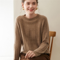 2025百搭时尚七针点子纱宽坑条，女装针织衫/毛衣，暖珍羊绒