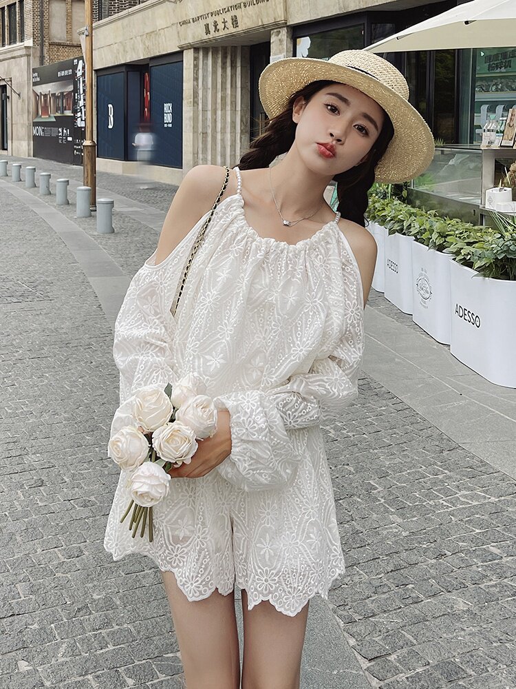 现货210-8801-P140-K208夏季新款~别致珍珠领蕾丝套装2025年秋季,女装套装/套裙,浙宝210（原浙宝191）