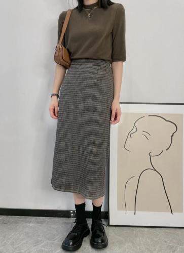 2021新款格子半裙，女装半身裙，伊媚儿