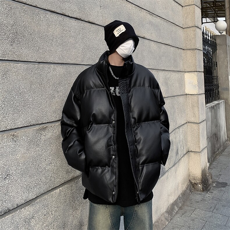 立领棉衣棉服男宽松纯色棉袄加厚M0225-P98图片