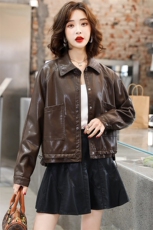 现货主推2022新款机车服小皮衣休闲显瘦百搭皮衣外套女，女装皮衣，江南女神