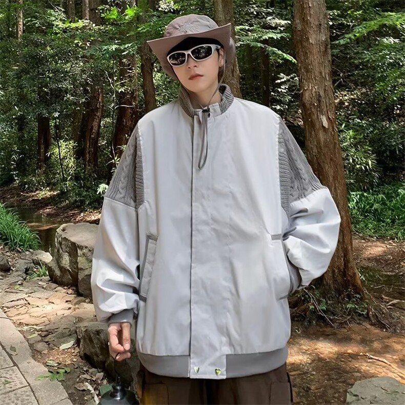2024新款欧美式拼接夹克男潮牌复古宽松棒球服外套春秋AJ901-P68,男装夹克,星座1109-3