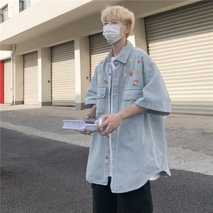 夏季新款衬衫潮流慵懒男方领衬衫M981P50图片
