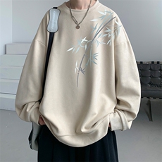 麂皮绒卫衣男大码重磅长袖t恤男JW81393-P35，男装卫衣，电商A040