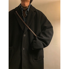 N2075/P90冬季港风呢大衣男中长款男女呢料潮呢子外套风衣，男装风衣，电商A141